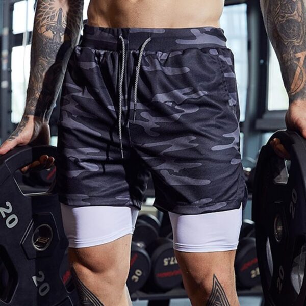 2022 Sport Shorts Men Sportswear Double-deck Running Shorts - Image 3